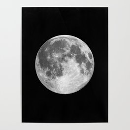 Full Moon print black-white photograph new lunar eclipse poster bedroom home wall decor Poster