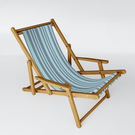 [ Thumbnail: Light Slate Gray and Powder Blue Colored Lines/Stripes Pattern Sling Chair ]