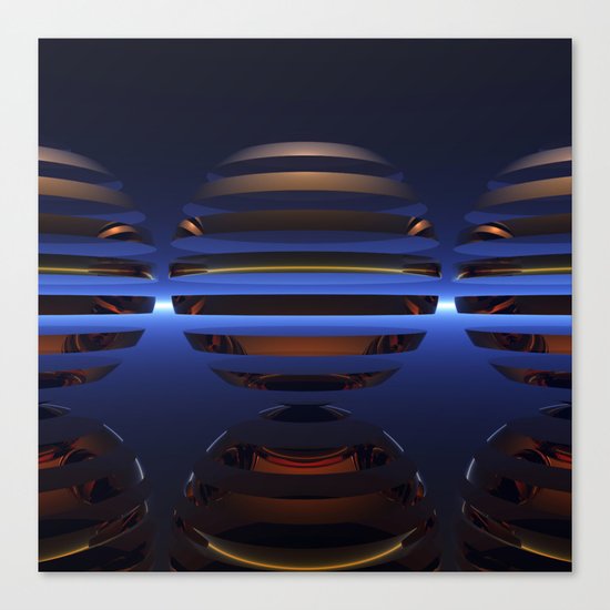 Split Spheres (Night) Canvas Print