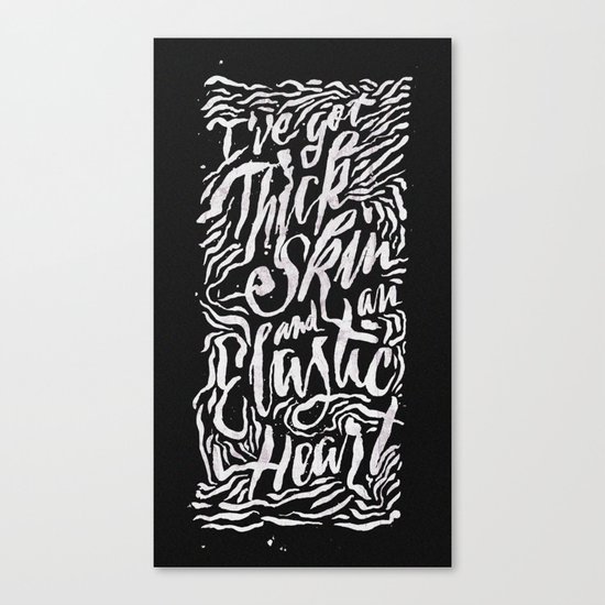 Elastic Heart B&W Canvas Print