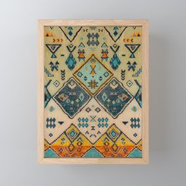 Boho Oriental Traditional Berber Handmade Moroccan Fabric Style Framed Mini Art Print