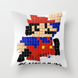 Pixel Mario Throw Pillow