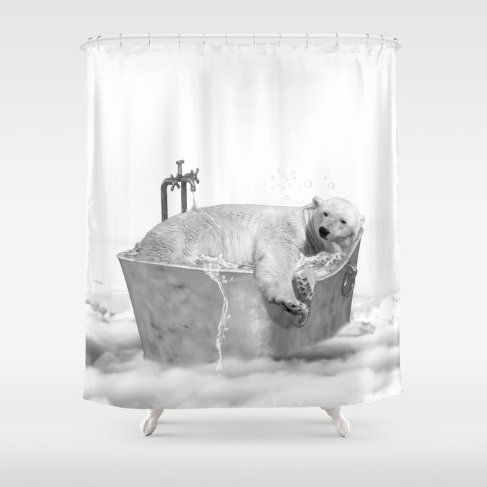 Polar Bear Bath Shower Curtain By, Polar Bear Shower Curtains