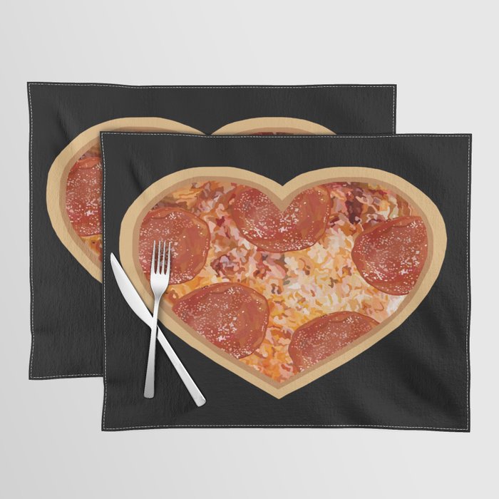 Pepperoni Pizza Heart Placemat