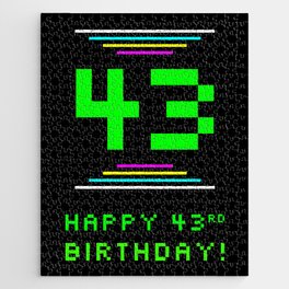 [ Thumbnail: 43rd Birthday - Nerdy Geeky Pixelated 8-Bit Computing Graphics Inspired Look Jigsaw Puzzle ]