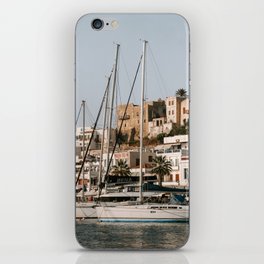 Greek Harbor with Sailing Boats | Cycladic Island of Naxos in the Mediterranean | Travel Photography iPhone Skin