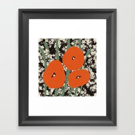 Poppy flowers illustration Framed Art Print