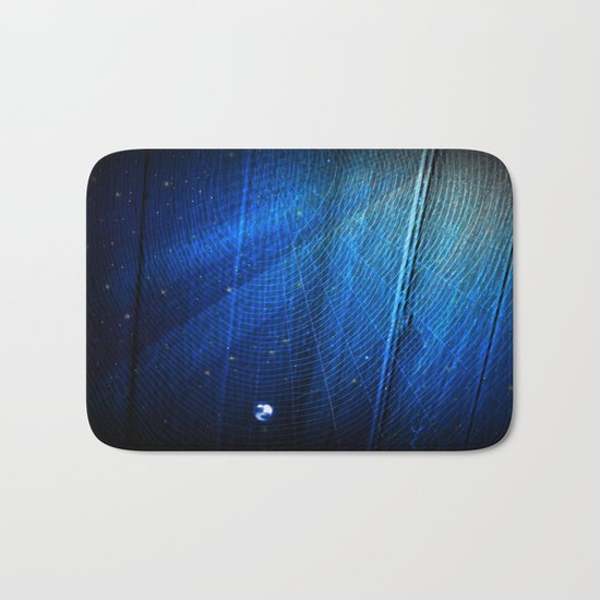 Raindrop on Blue Web Bath Mat