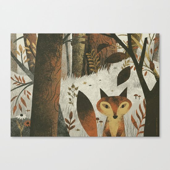 Fox And Trees Canvas Print
