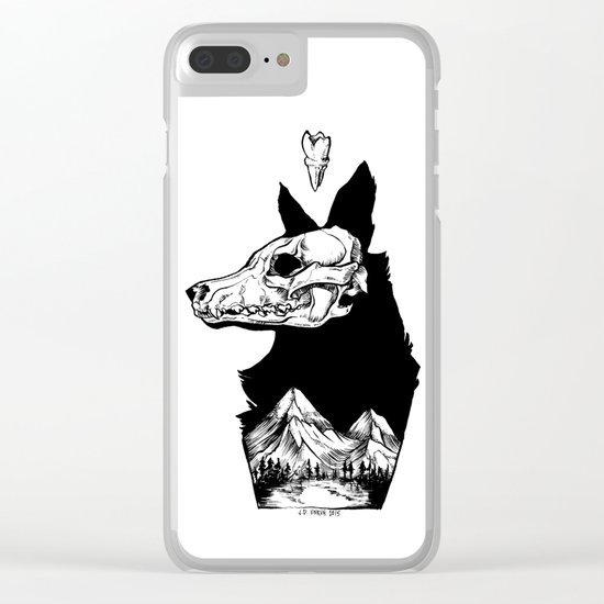 Black Wolf Mountain Clear iPhone Case