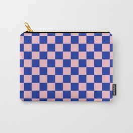 Royal Blue and Pretty Pink  Checks Geometric Carry-All Pouch