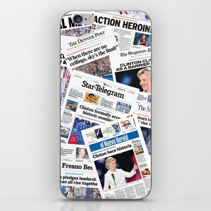 Hillary 2016 Historic Front Pages iPhone Skin