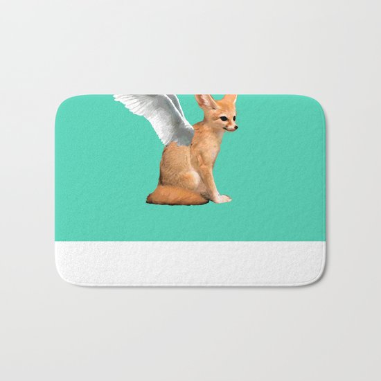 Winged Fennec Fox Bath Mat