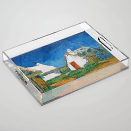 Vincent van Gogh "Three White Cottages in Saintes-Maries" Acrylic Tray