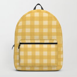 Gingham Pattern - Yellow Backpack