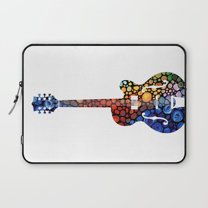Colorful Mosaic Vintage Guitar Music Art Laptop Sleeve