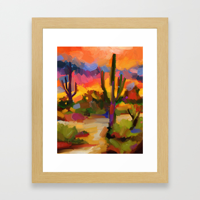Desert Sunset Painting Impressionism Expressionism Loose Art Framed Art Print By Kylieprints Society6