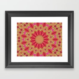 Pink and Green Mandala Kaleidoscope A419 Framed Art Print