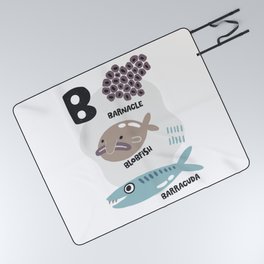 B of barnacle blobfish and barracuda Picnic Blanket