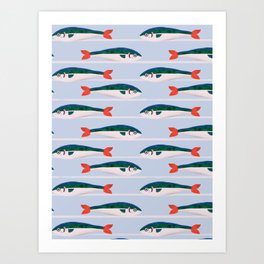 Large Sardines Pattern Art Print