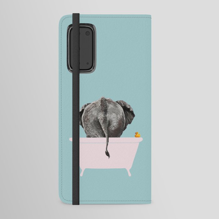 Baby Elephant in Bathtub Android Wallet Case