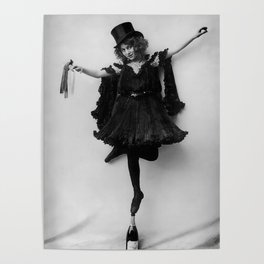 Champagne Bottle Dancer - Ballet, Ballerina black and white artistic photograph Poster
