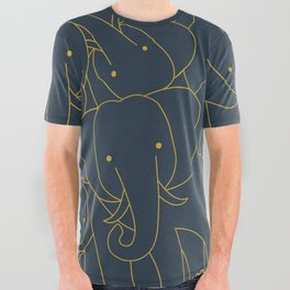 Minimalist Elephant All Over Graphic Tee