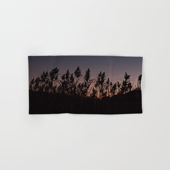 Phragmites silhouette at sunset Hand & Bath Towel