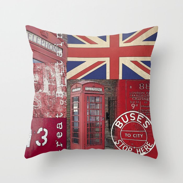 Great Britain London Union Jack England Throw Pillow