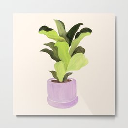 Fiddle leaf fig gouache painting Metal Print
