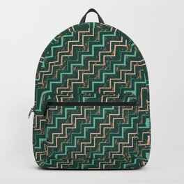 Marbling zigzag Backpack | Rose, Modern, Decorpattern, Elegant, Upstairs, Spearmint, Bronze, Marbledcopper, Chevron, Forest 