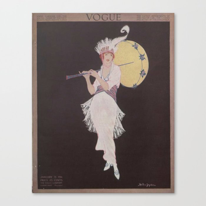 Vintage Fashion Magazine Cover Illustration  Canvas Print