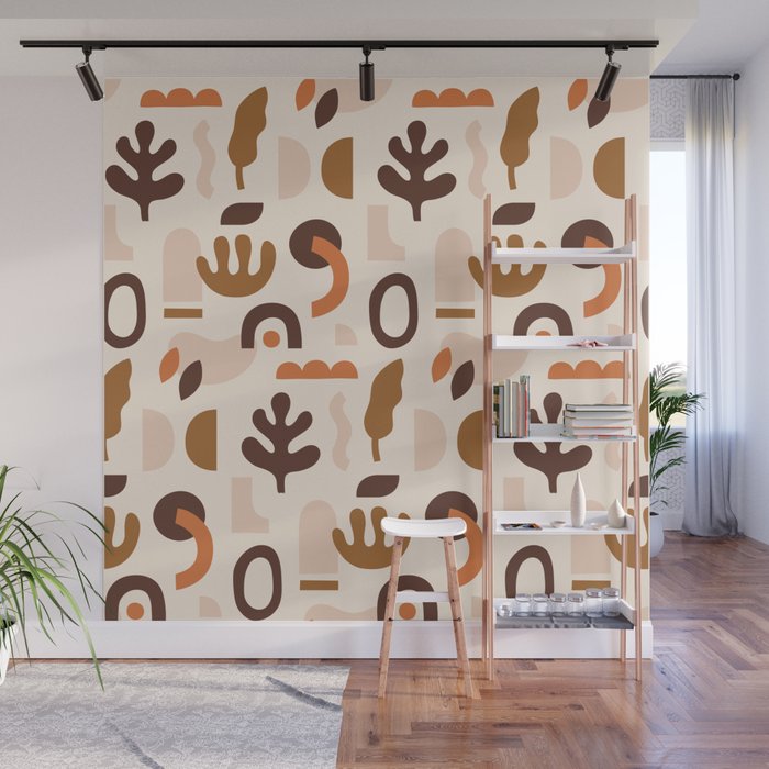 Bohemian Abstract - Earthy Tones Wall Mural