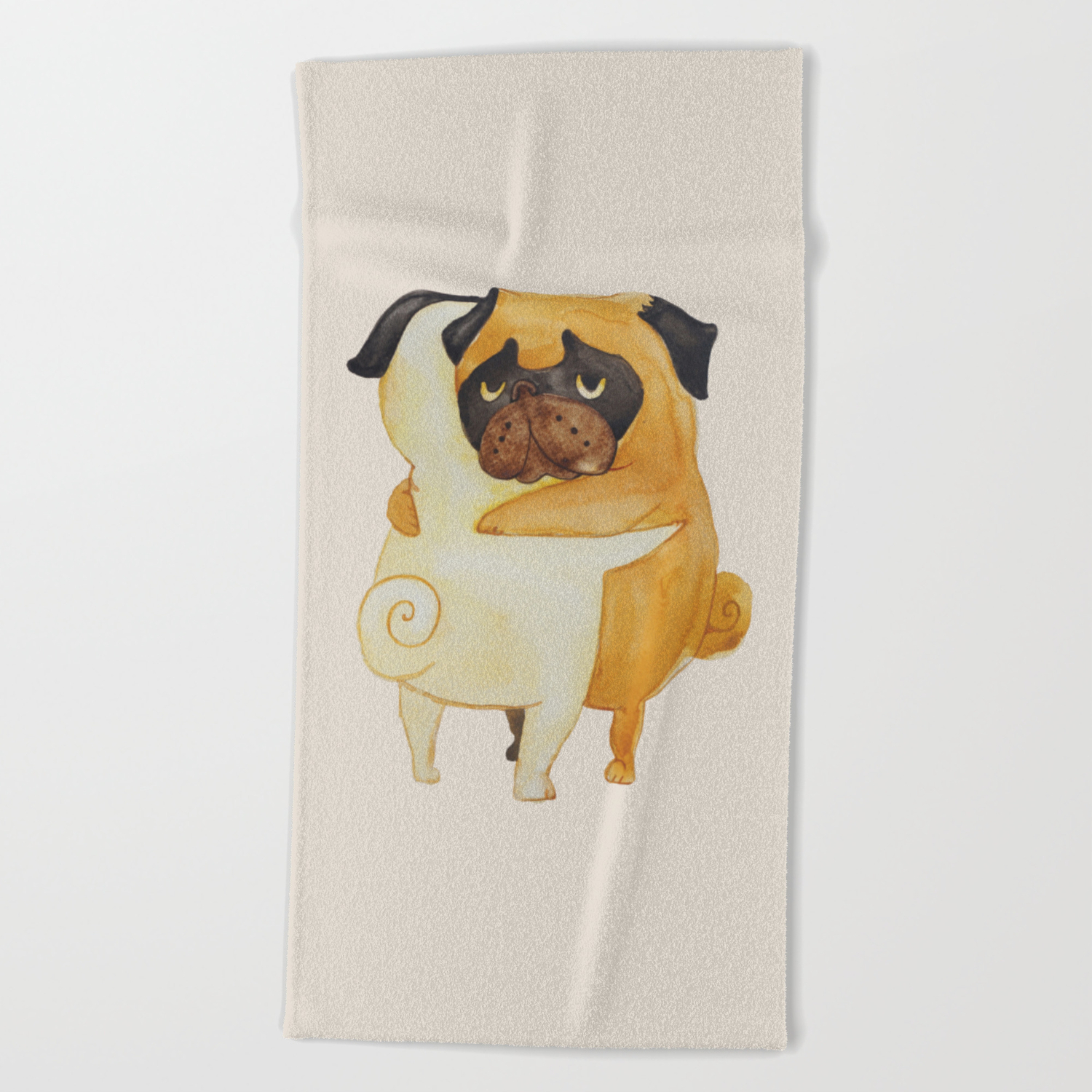 pug beach towel