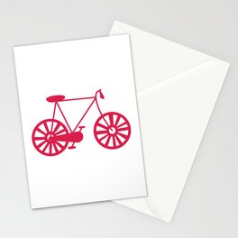 Pink Road Bike Lover Print Pattern Stationery Card