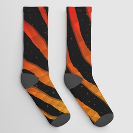 Ripped SpaceTime Stripes - Yellow/Red Socks