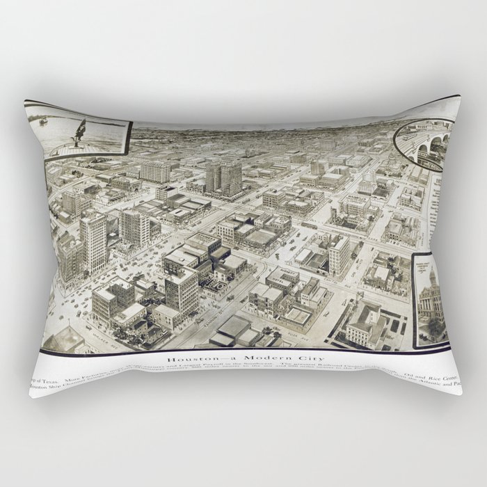 Houston-Texas-United States-1912 vintage pictorial map Rectangular Pillow