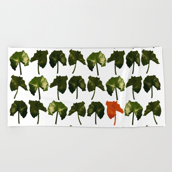 Red Leave Beach Towel