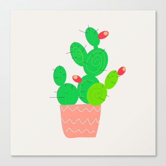 Potted Cactus Canvas Print