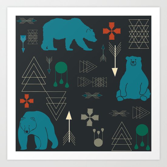 Tribal Bear Art Print