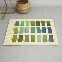 Vintage Color Chart- Green Hues Rug