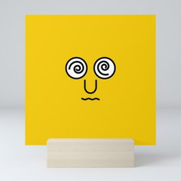 type face: Dizzy Yellow Emoji Mini Art Print