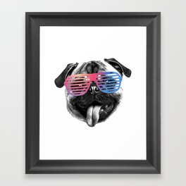 Sunny Pug Framed Art Print