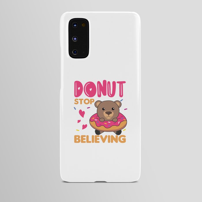 Sweet Bear Funny Animals In Donut Pink Android Case