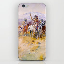 Intercepted Wagon Train, 1898 by Charles Marion Russell iPhone Skin