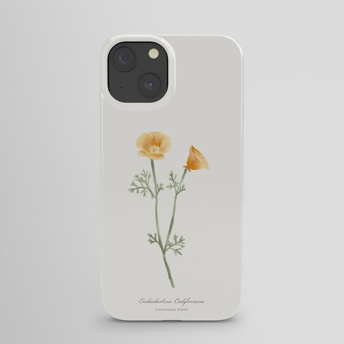 California Poppy Watercolour Botanical iPhone Case