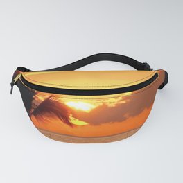 Palm trees sunset Fanny Pack