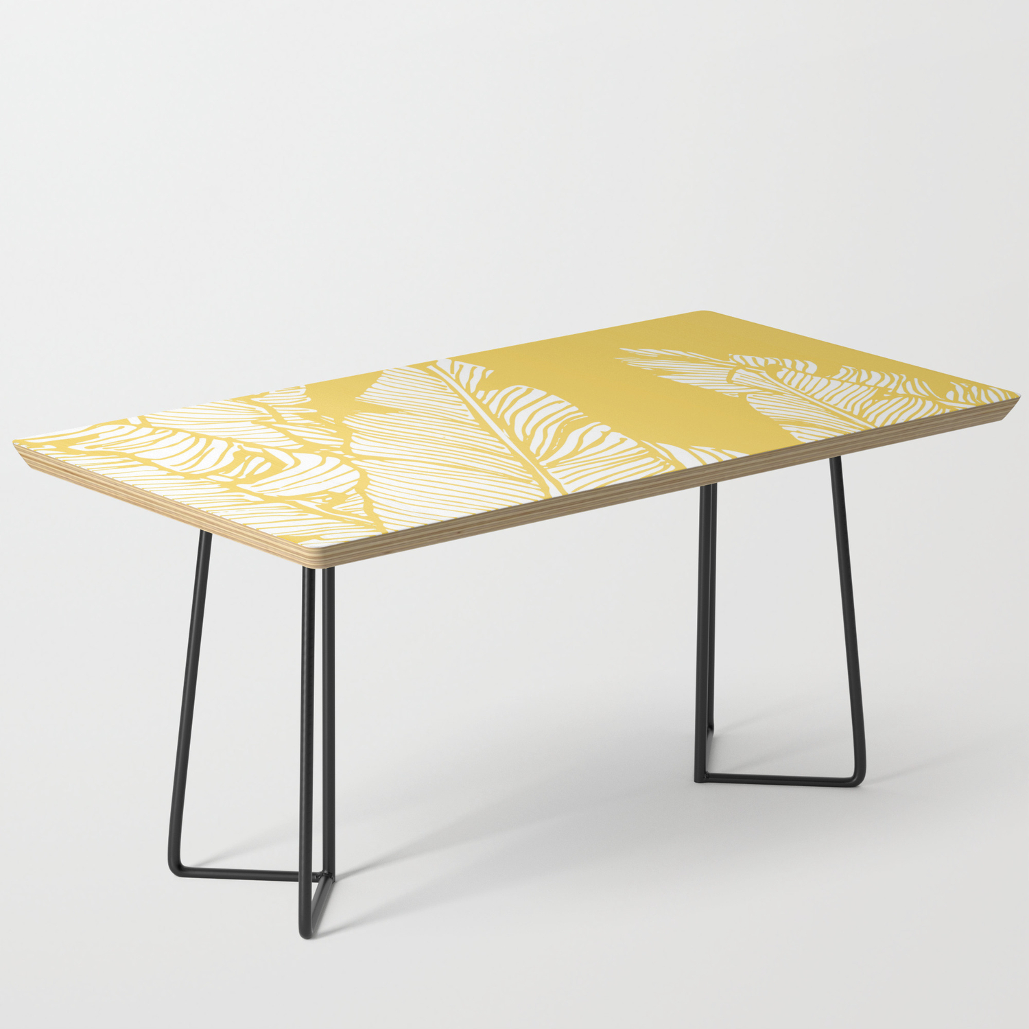 Banana Leaves On Yellow Society6 Decor Buyart Coffee Table By Designdn Society6