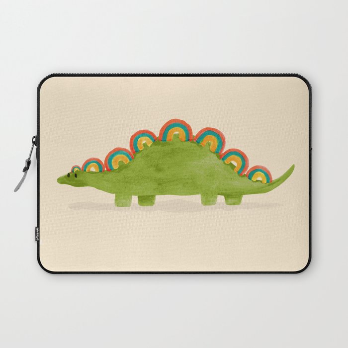 Rainbow colored dinosaur (stegosaurus) Laptop Sleeve