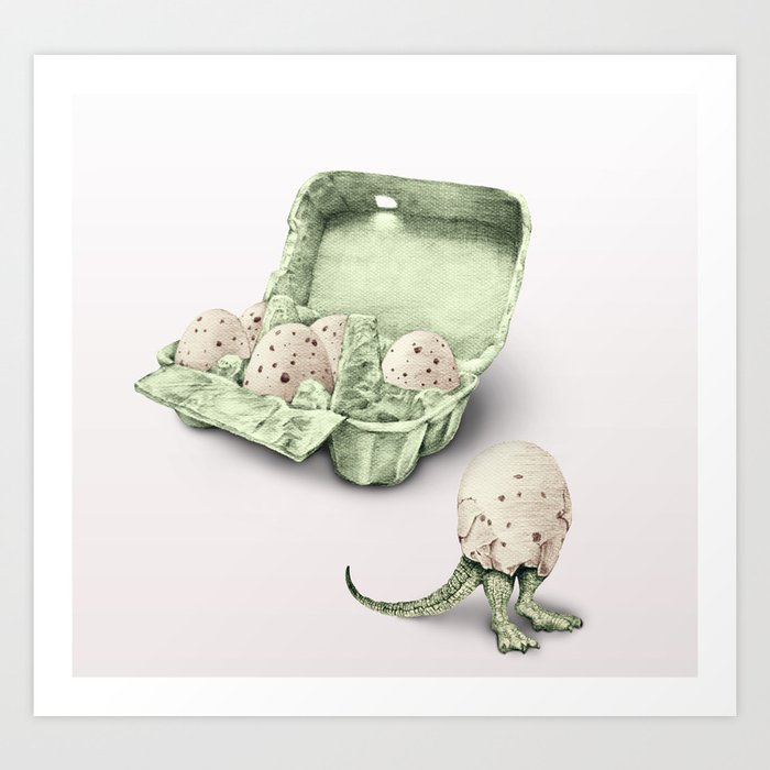 In which dinosaur eggs are hardly fit for human consumption  Art Print